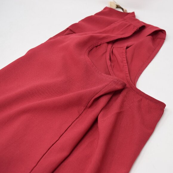 Kenar Tank Top Women Medium Cranberry Red Back Zipper Casual Layering Semi-Sheer - Picture 7 of 7